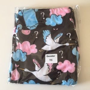 Gender reveal leggings black with storks